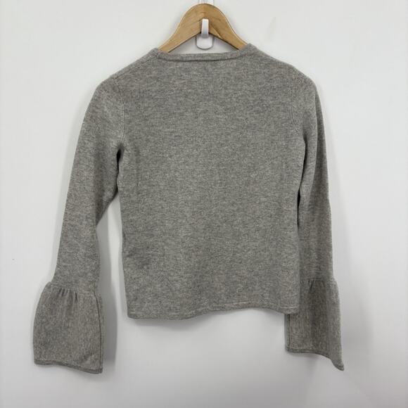 Sea Bleu Cashmere Sweater XSmall Luxury Scandi Parisian Flare Sleeve Old Money - Picture 7 of 7